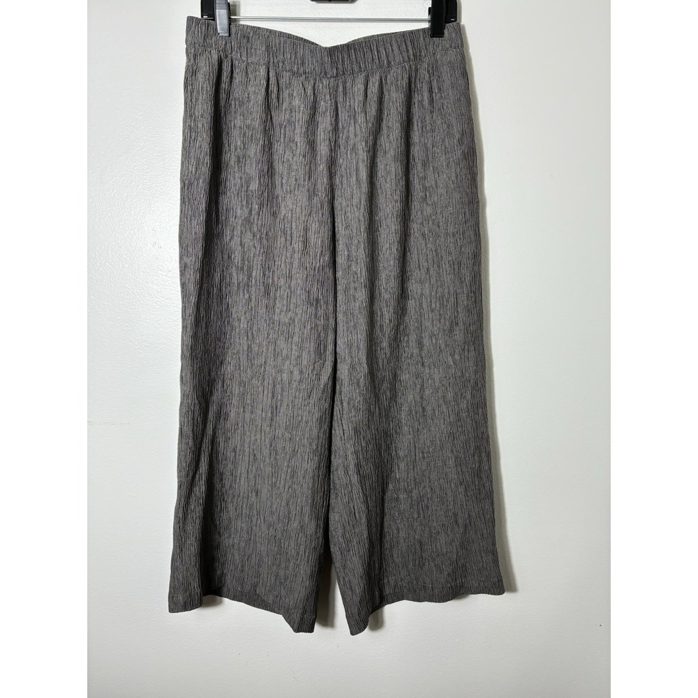 Soft Surroundings Pull On Crinkle Gauze Crop Pants Sz M Beach Coastal